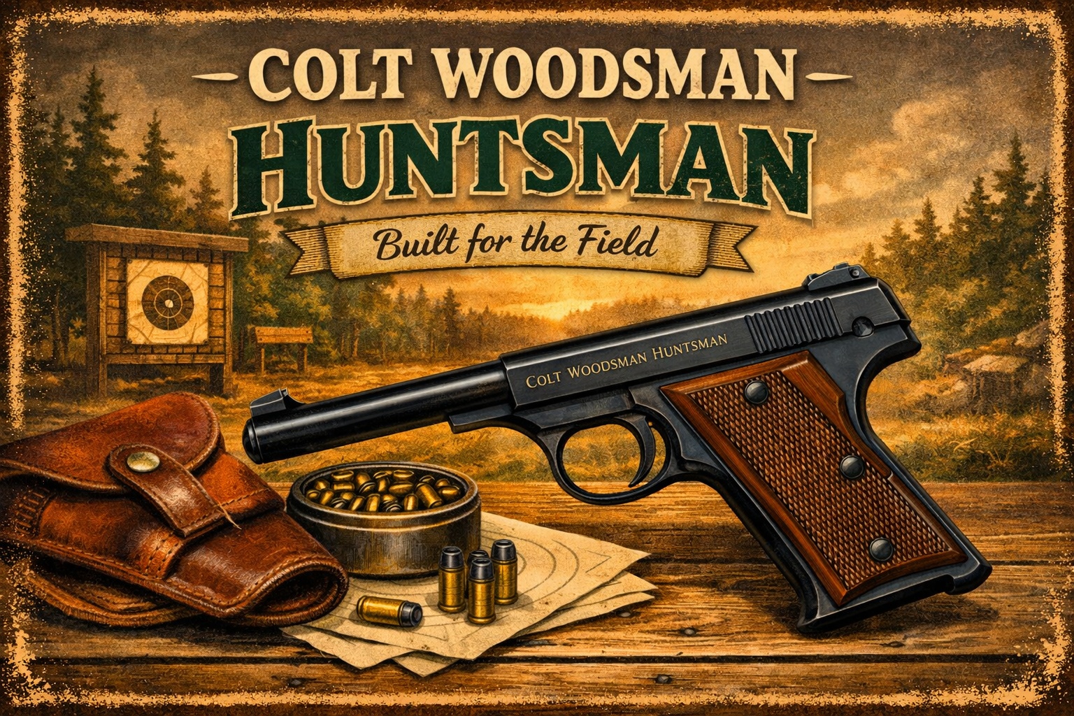 Colt Woodsman Huntsman vintage field-pistol style image