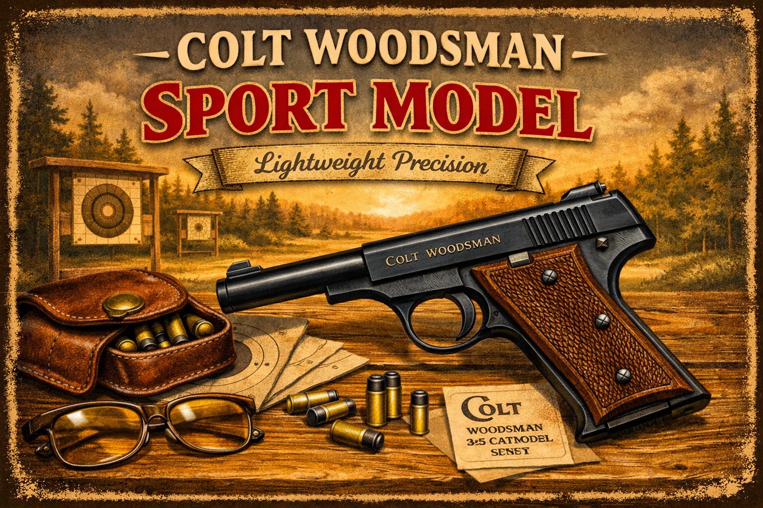 Colt Woodsman Sport Model field and target reference image