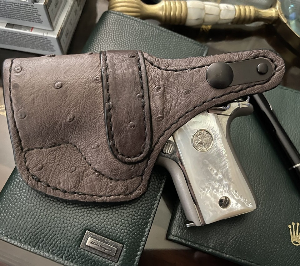 Ostrich leather holster