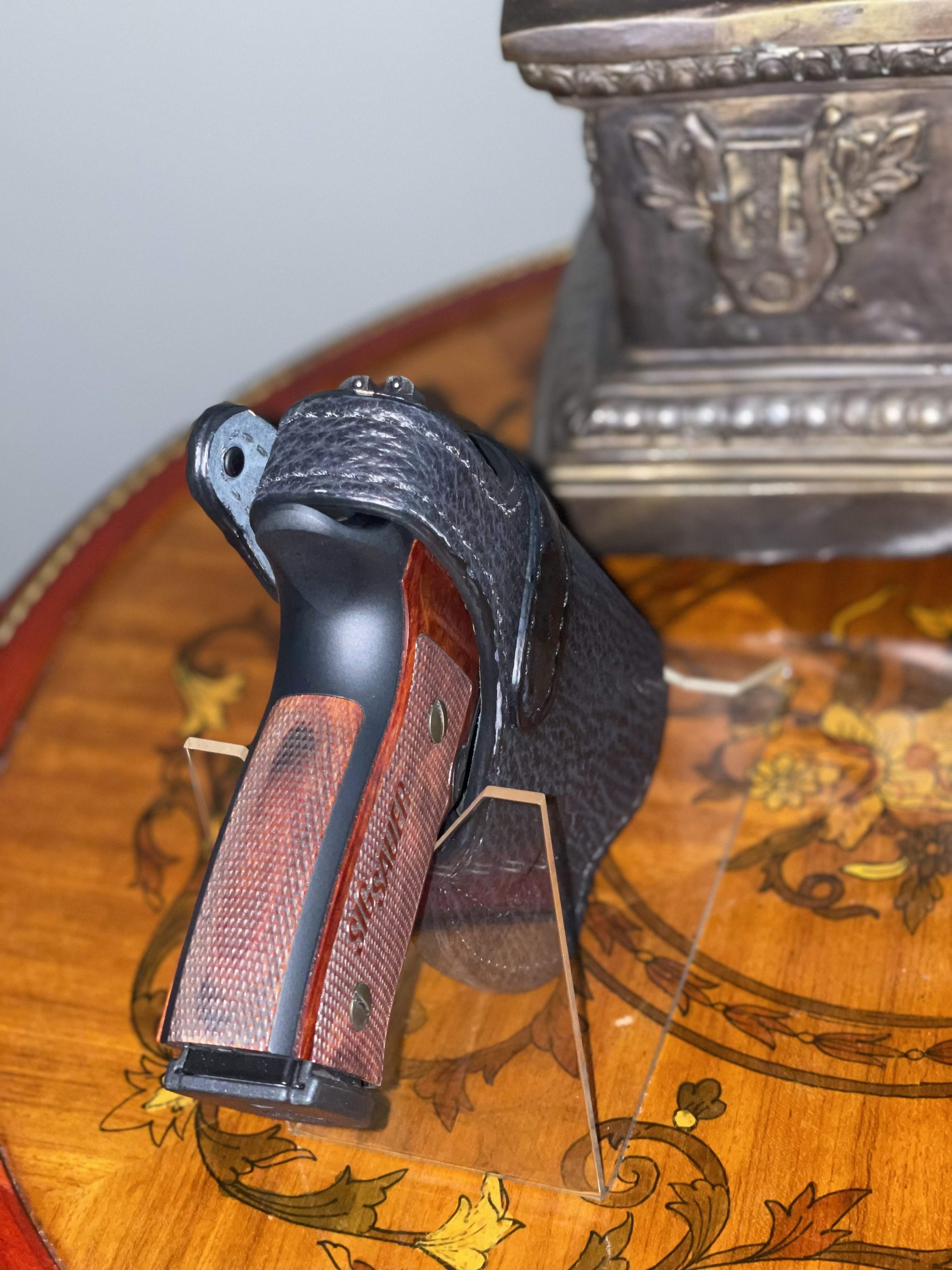 View of Thumb-break in a paddle holster