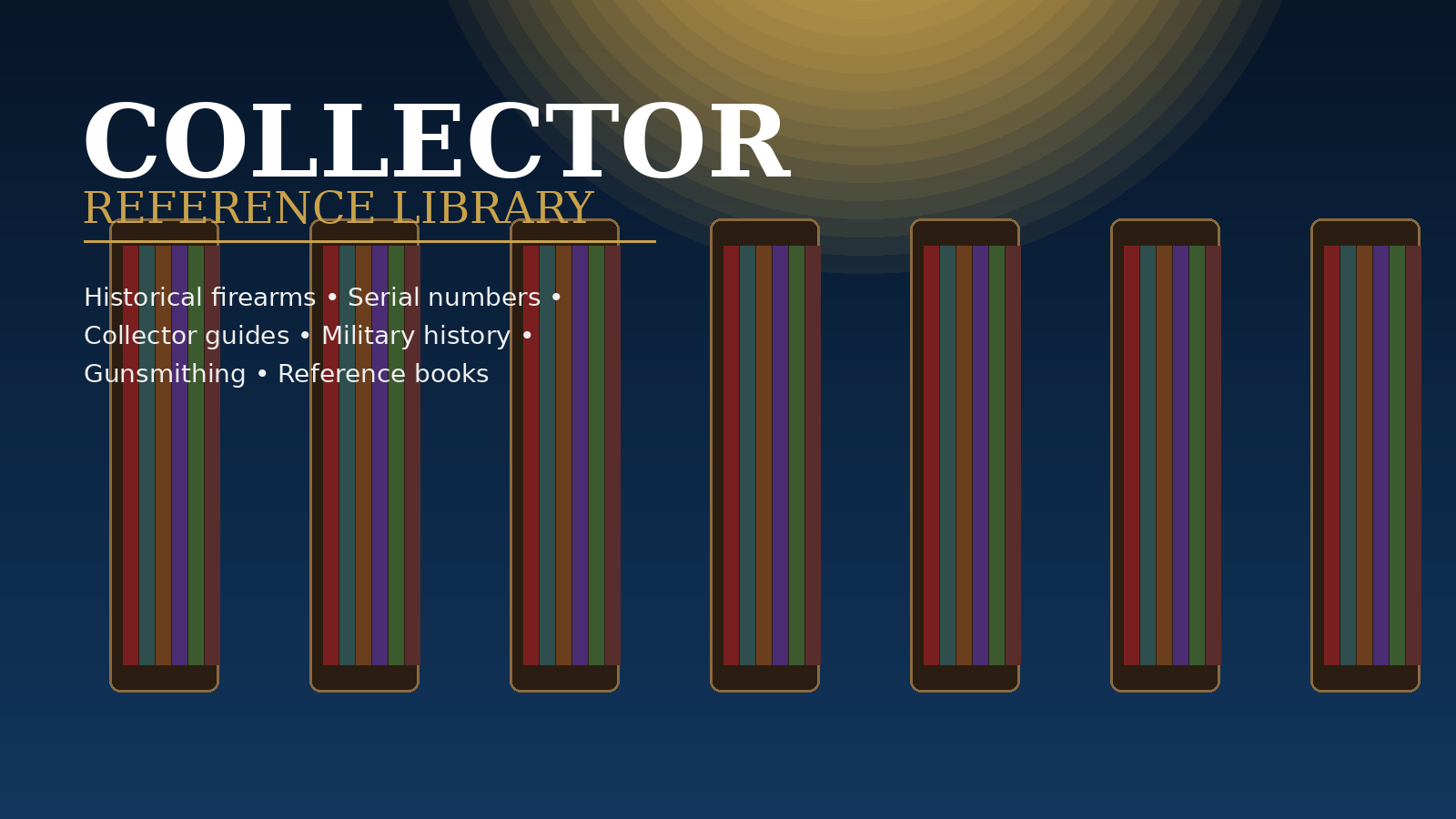Collector Reference Library with gun books and historical research materials