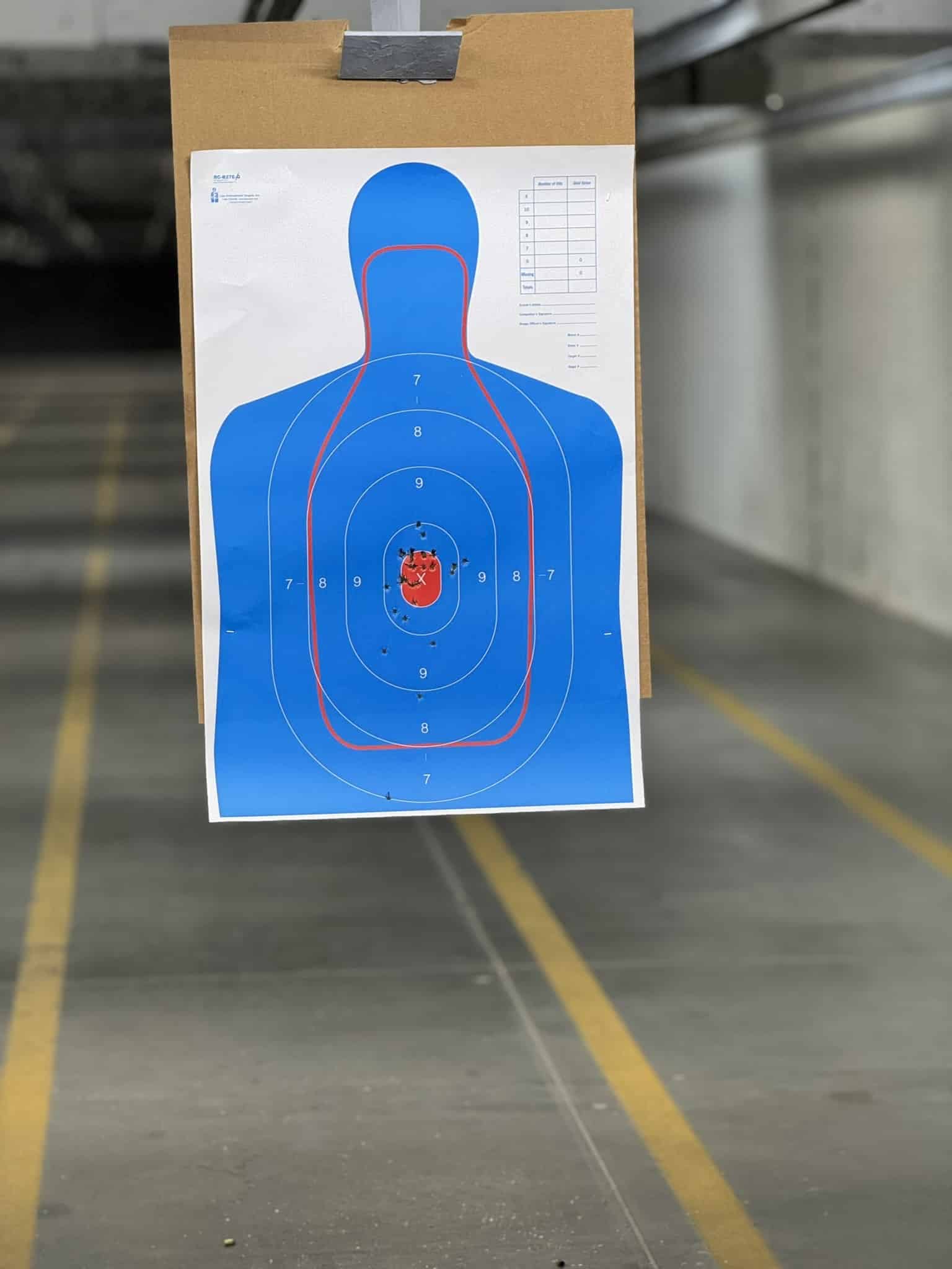 Target at the indoor gun range