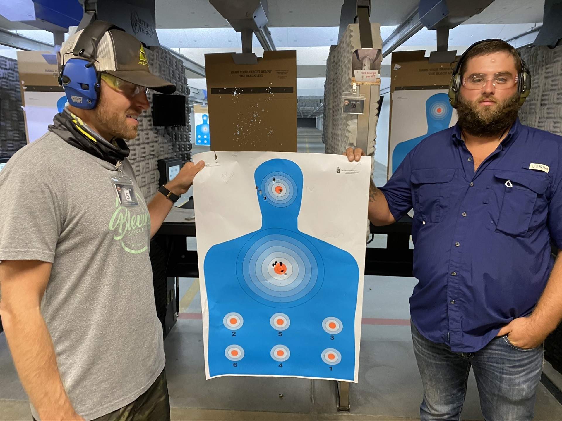 Taylor and Zack showing off their skill with the Government Model .45
