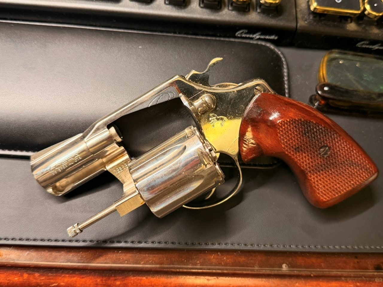 Colt Cobra cylinder opened for mechanical and collector inspection