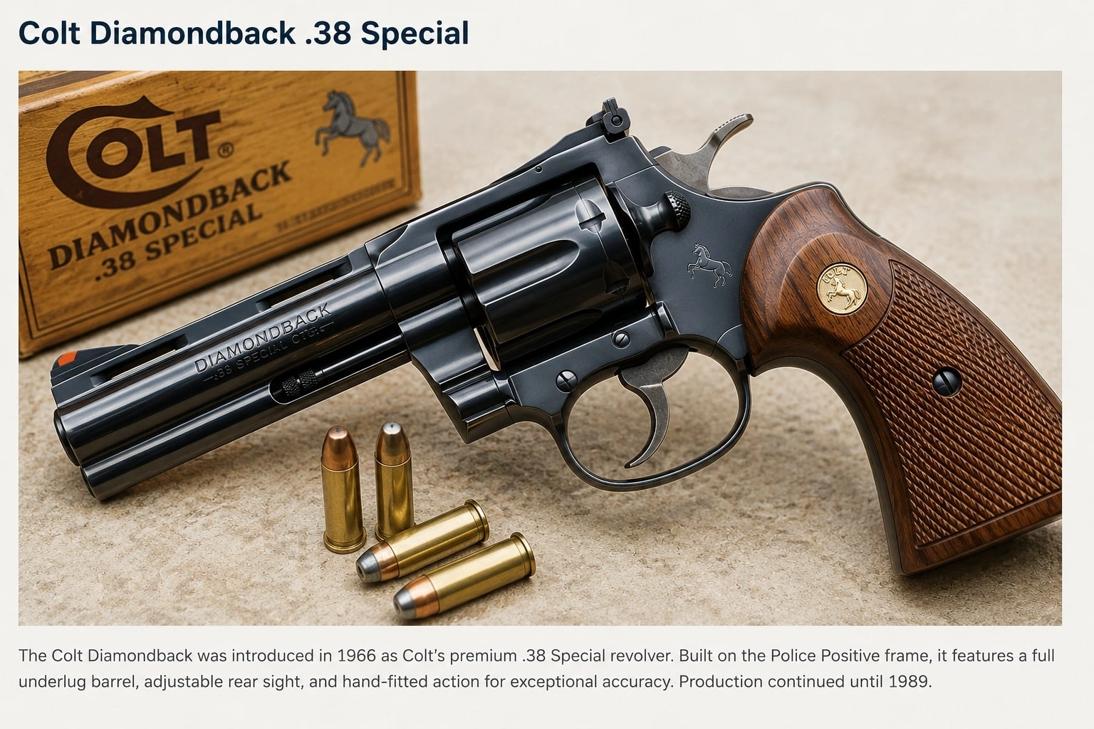 Colt Diamondback revolver collector reference image