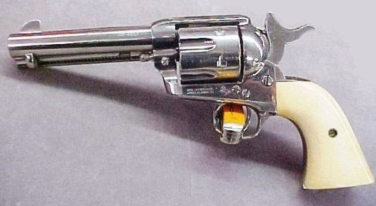 Greg's First Generation .45 Colt Single Action Army Peacemaker, nickel with Ivory grips