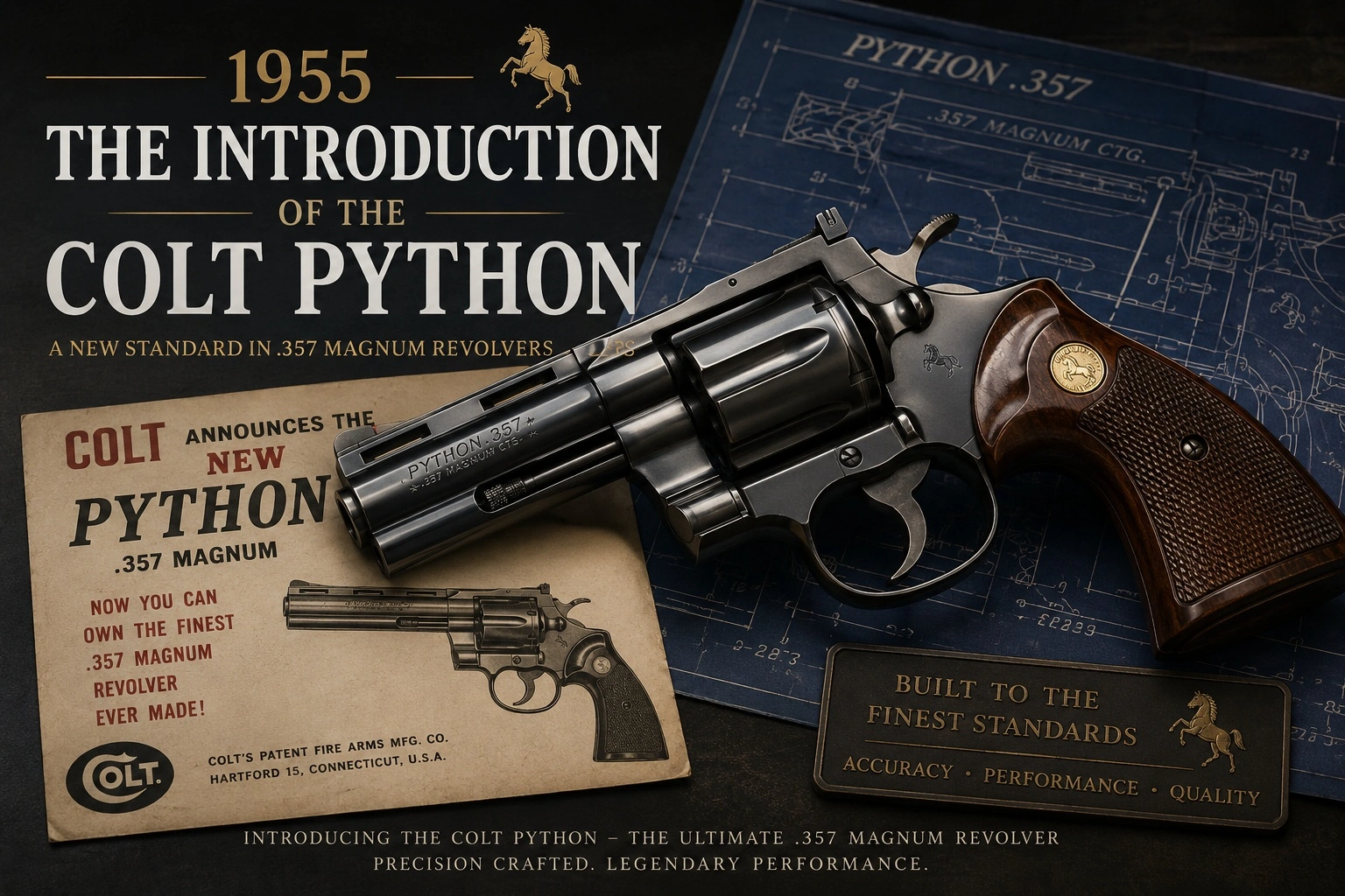 1955 Introduction Colt Python timeline artwork