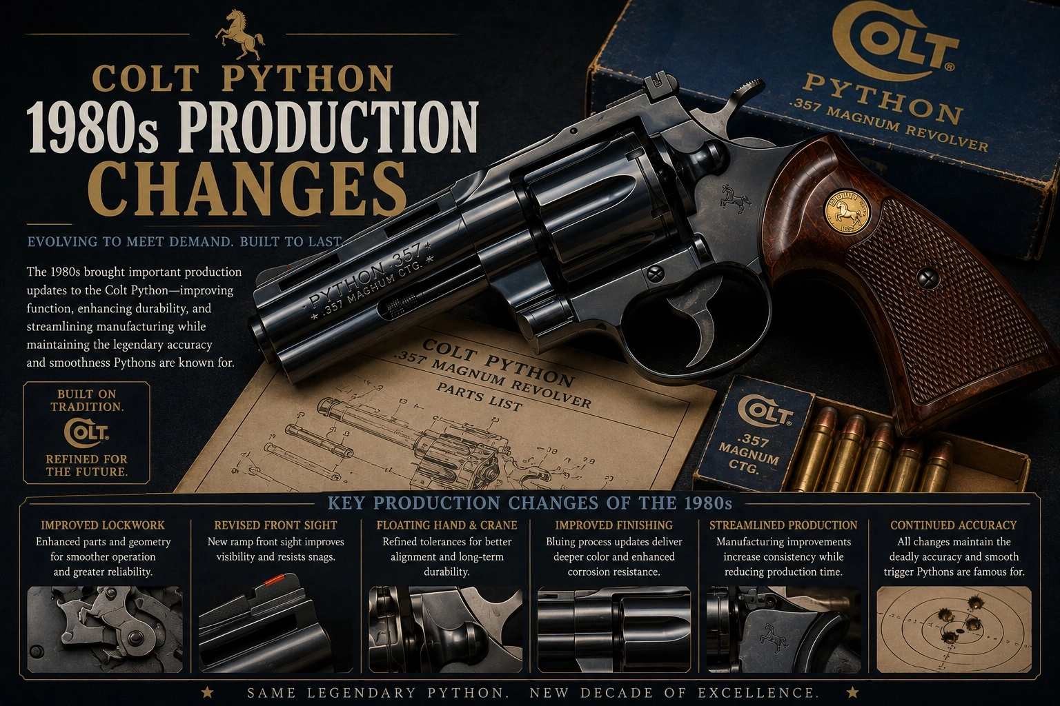 1980s Production Changes Colt Python timeline artwork