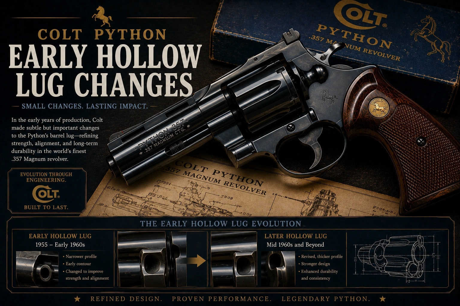 Early Hollow-Lug Changes Colt Python timeline artwork