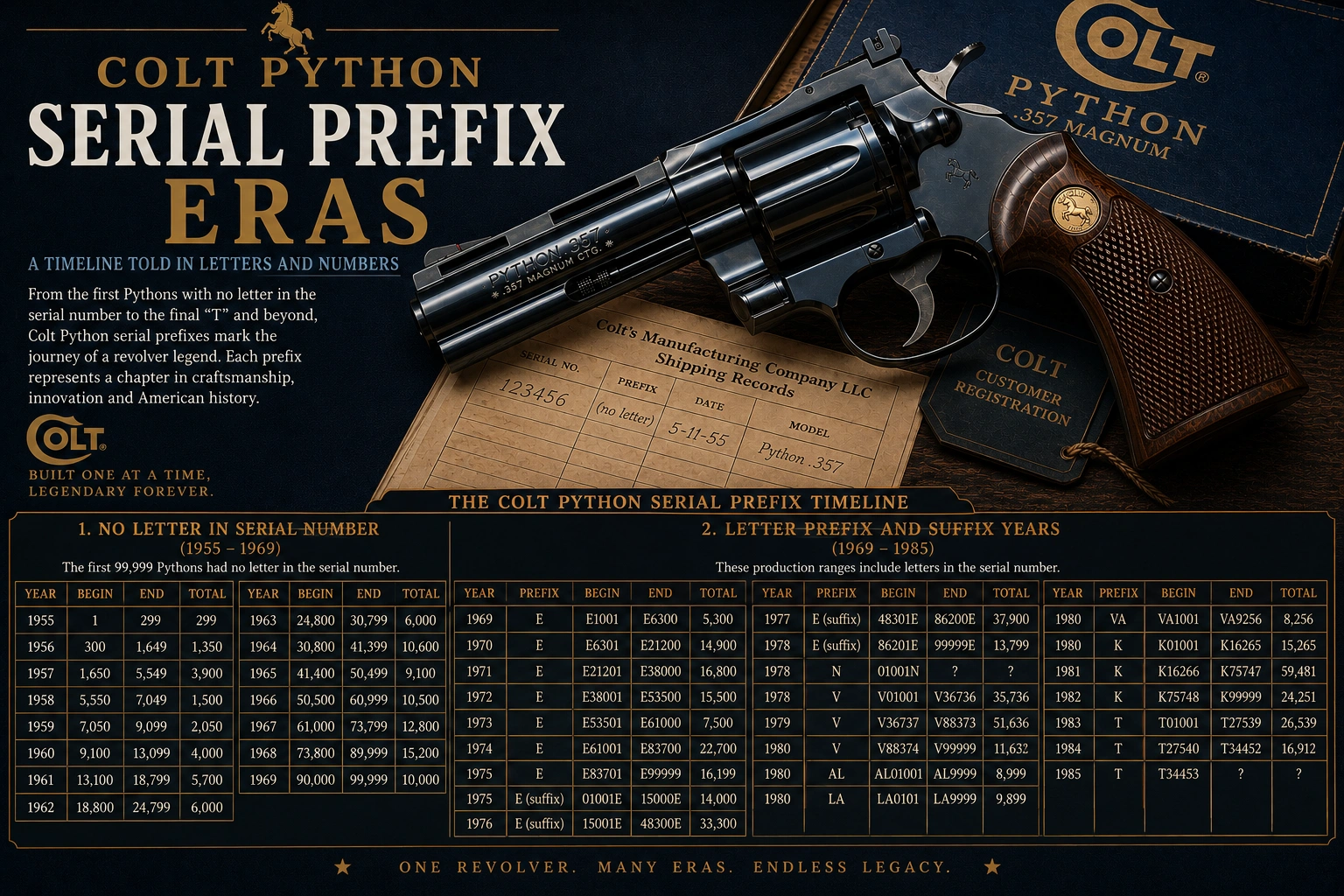 Serial Prefix Eras Colt Python timeline artwork