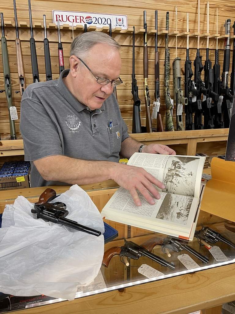 Benny, my FFL guy with the 1946 S&W K22 and Elmer Keith book