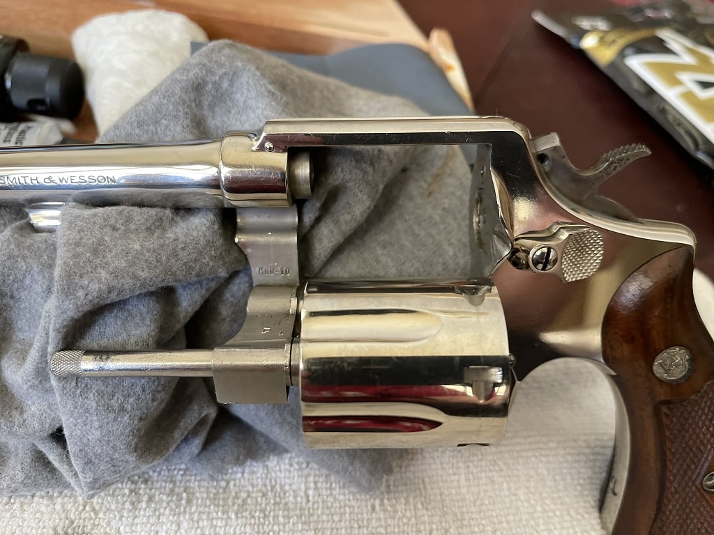 After removing rust stains from yoke and frame of Model 10