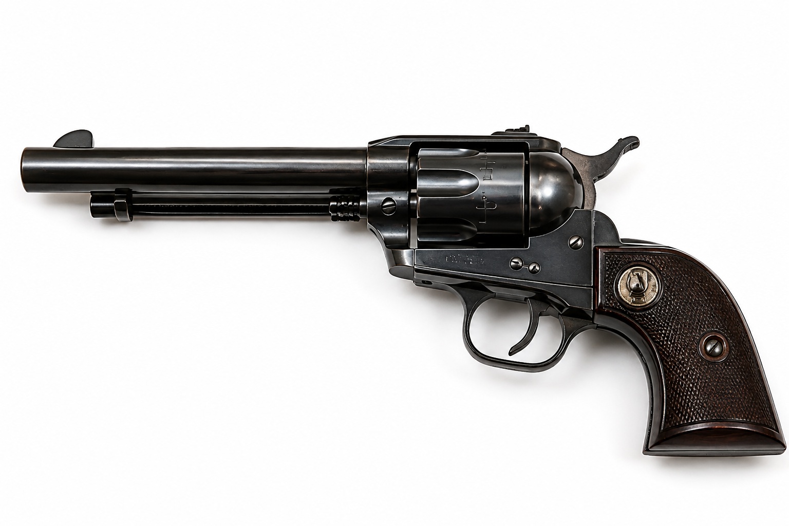 Left-side profile of a 1957 Ruger Flat Gate Single-Six showing serial number 15872