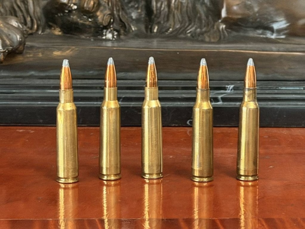 Savage Model 99 rifle with representative cartridges