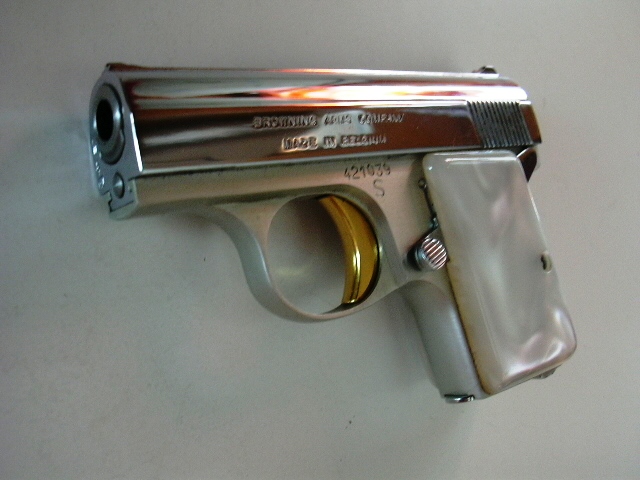 Baby Browning .25 Caliber Pistol frontal view