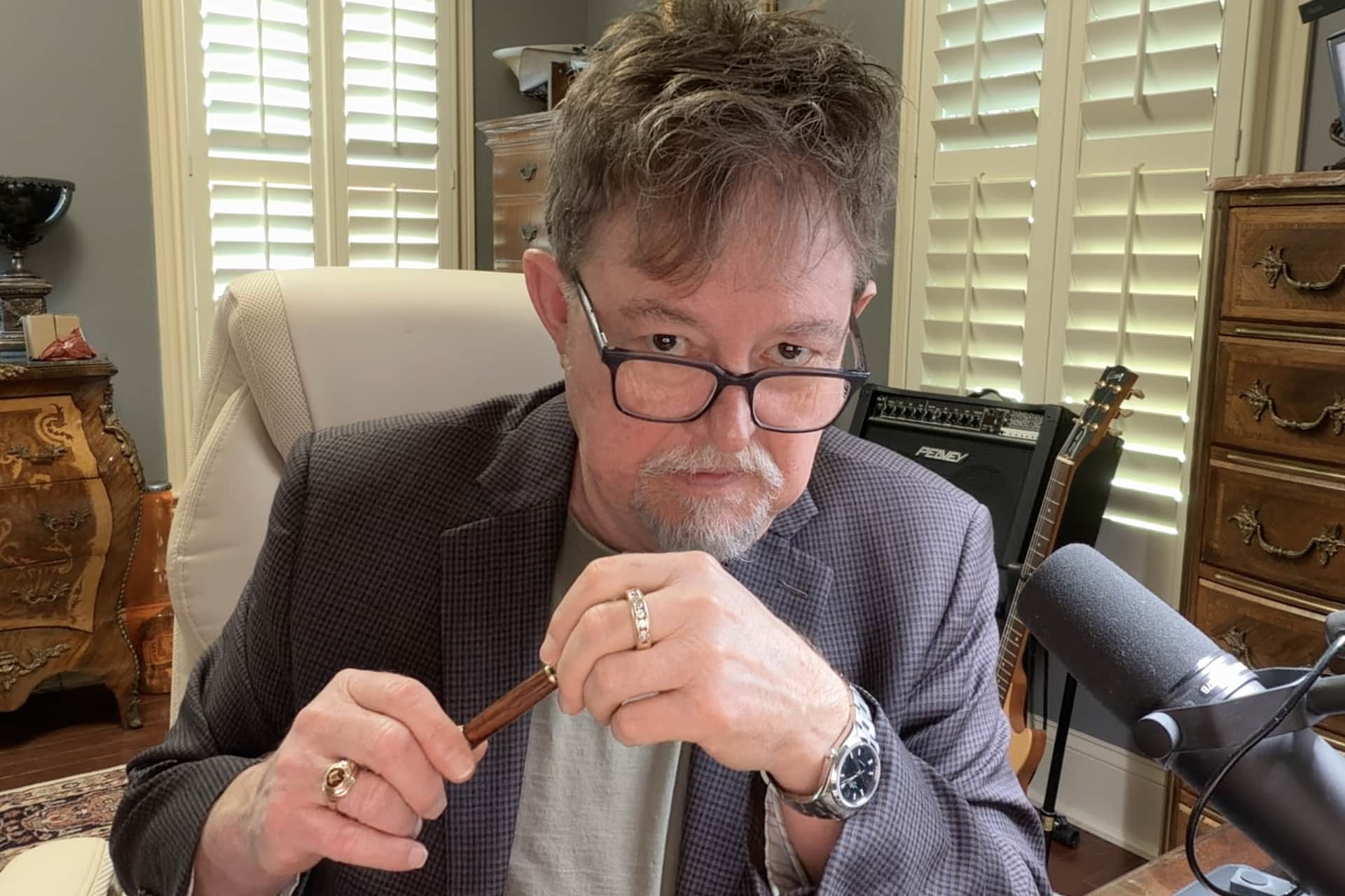 Greg Cook at his desk