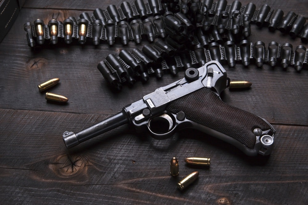Luger pistol detail photograph