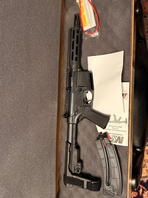 M&P15-22 brace pistol in factory case