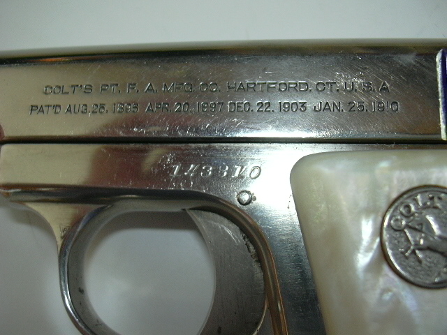 Colt Vest Pocket pistol close-up