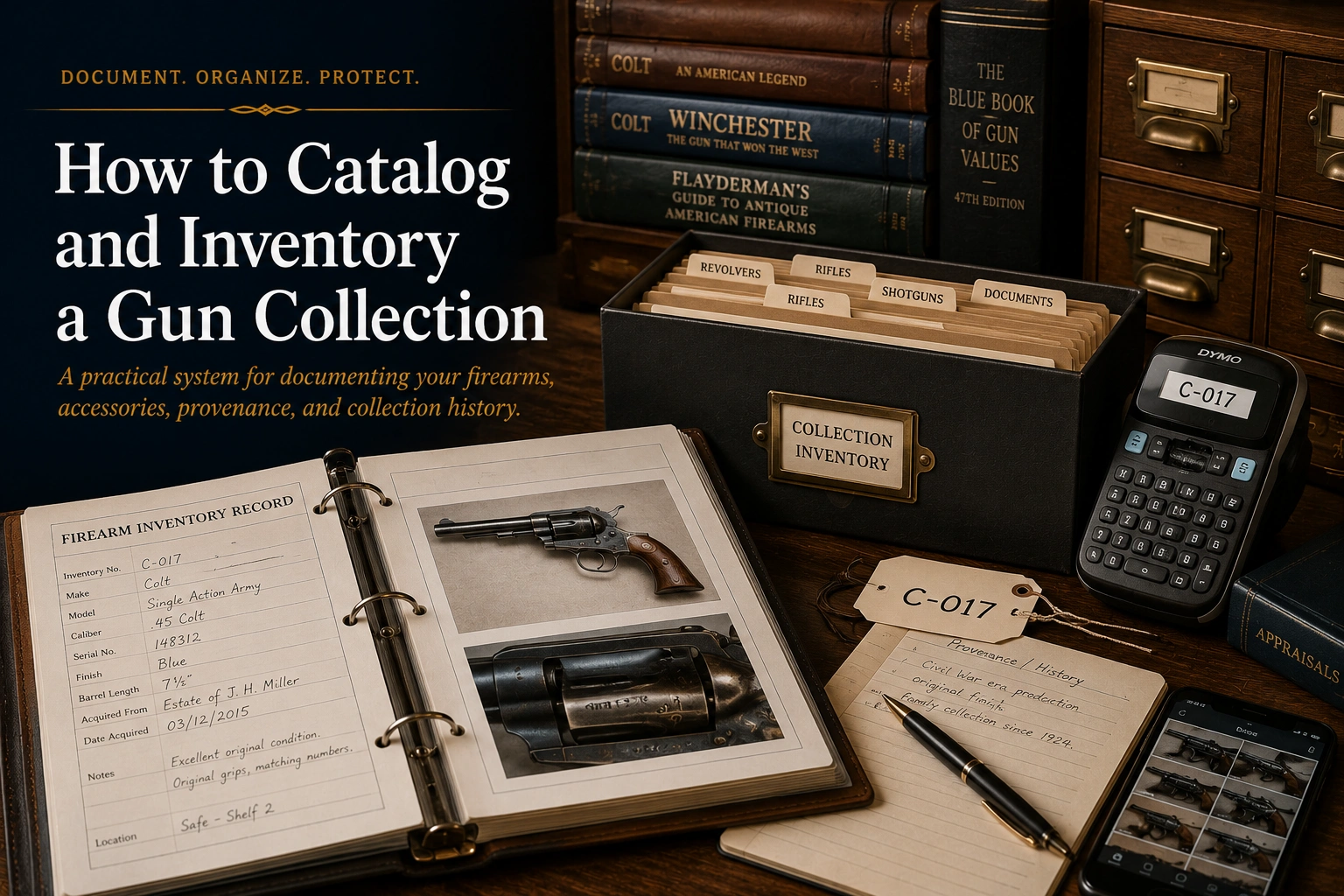 Gun collection catalog and inventory guide